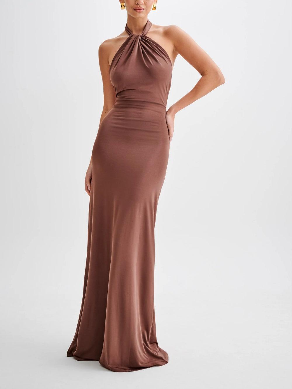 Slinky Strapless Maxi Evening Dress