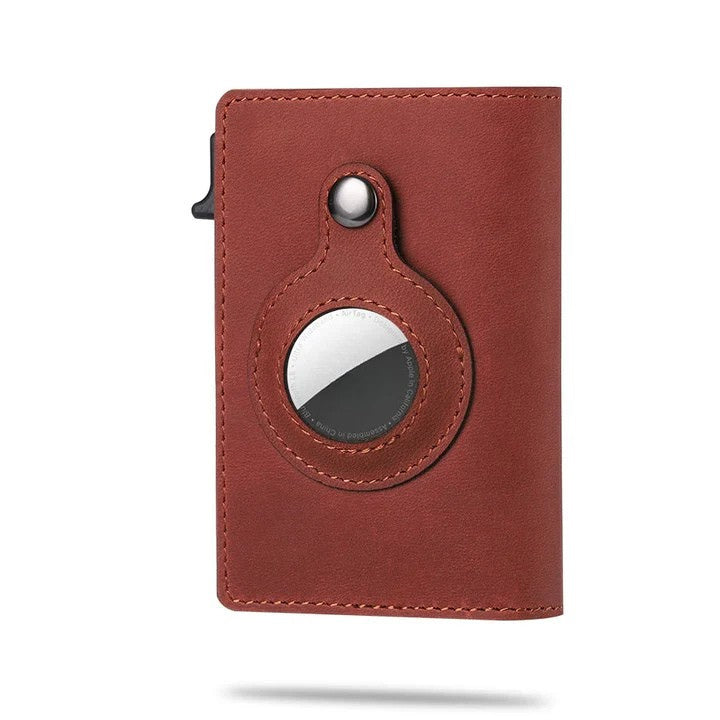 Slim Leather Phone Wallet Tracker