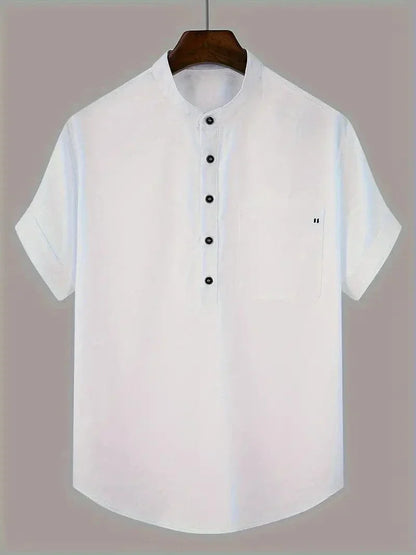 Casual Short Sleeve Button Down Shirt - Nocini