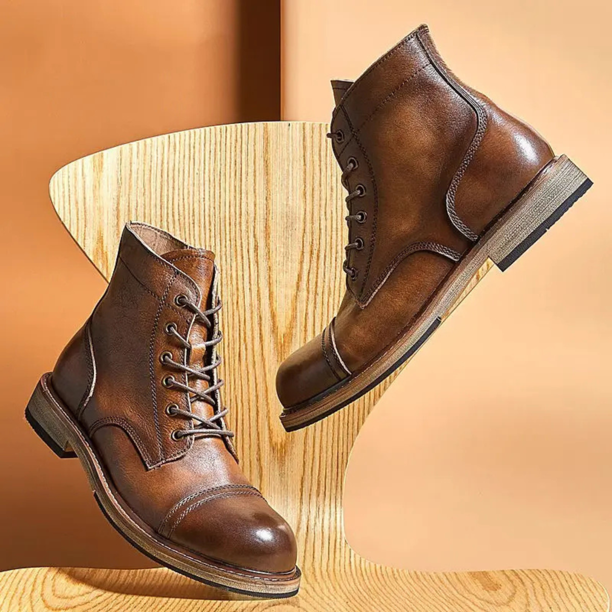 Classic Men's High Top Vintage Leather Boots