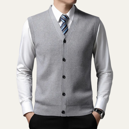 Classic Men's Knit Button Vest Sweater