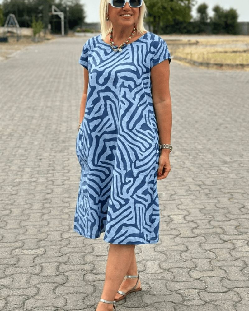 Christina | Casual Sundress with Round Neck and Floral Pattern
