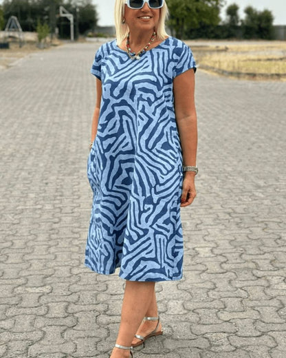 Christina | Casual Sundress with Round Neck and Floral Pattern