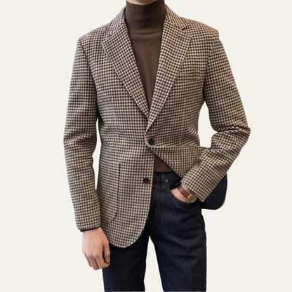 Classic Fit Men's Tweed Blazer Jacket