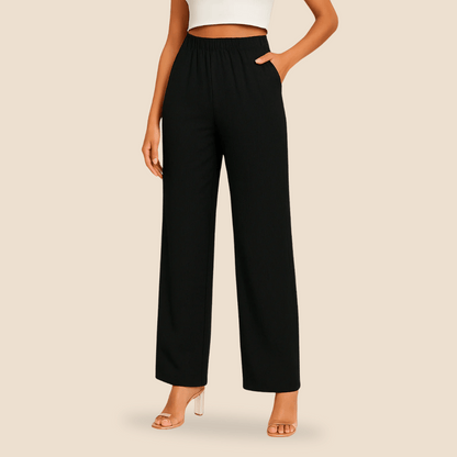 Comfortable Women's Straight Leg Pants with Stretch Waist - Olytrend