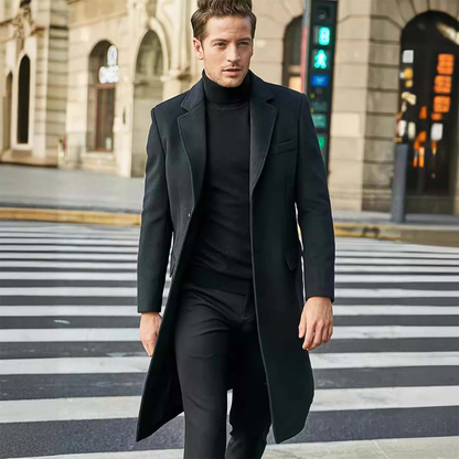 Premium Men's Warm Long Wool Winter Coat