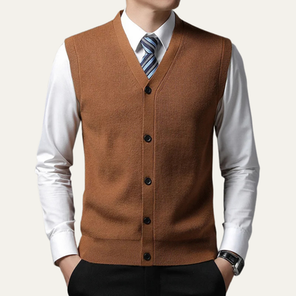 Classic Men's Knit Button Vest Sweater