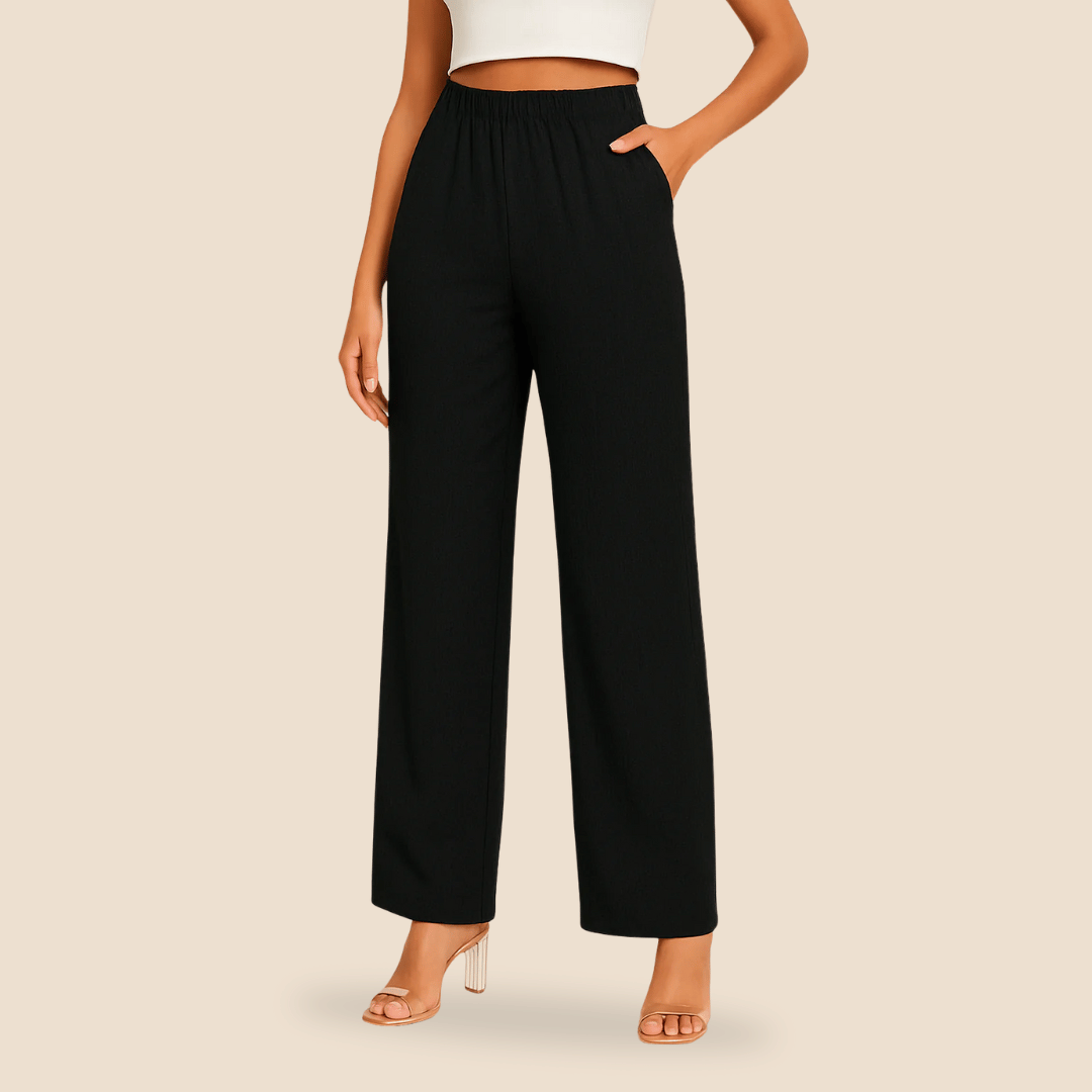 Comfortable Women's Straight Leg Elastic Pants - Olytrend