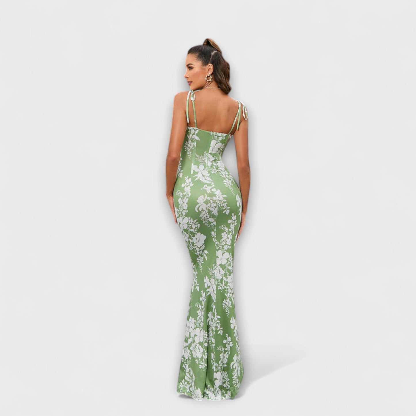 Elegant Flower Pattern Party Dress