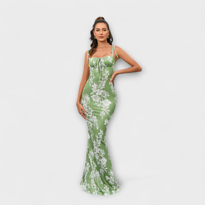 Elegant Flower Pattern Party Dress