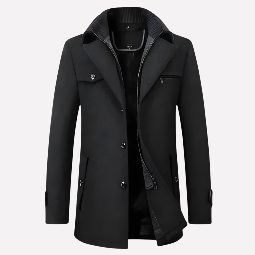 Classic Fit Lapel Men's Coat - Olytrend