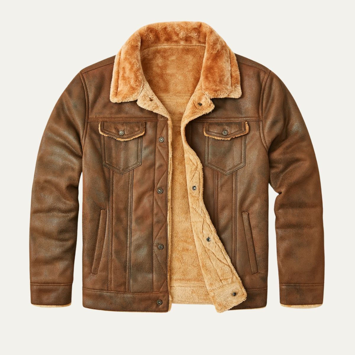 Warm Waterproof Mens Suede Leather Jacket