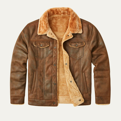 Warm Waterproof Mens Suede Leather Jacket