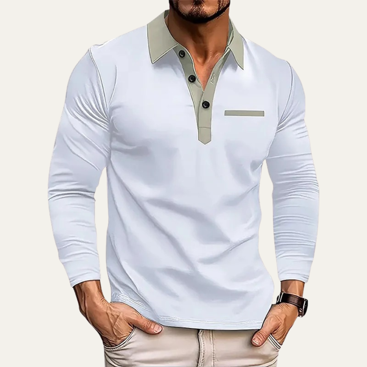 Classic Men's Slim Fit Knit Polo Sweater
