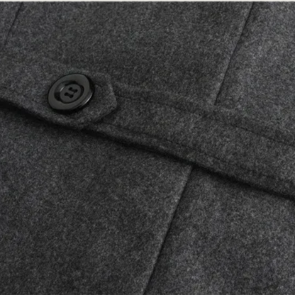 Classic Men's Long Wool Trench Coat