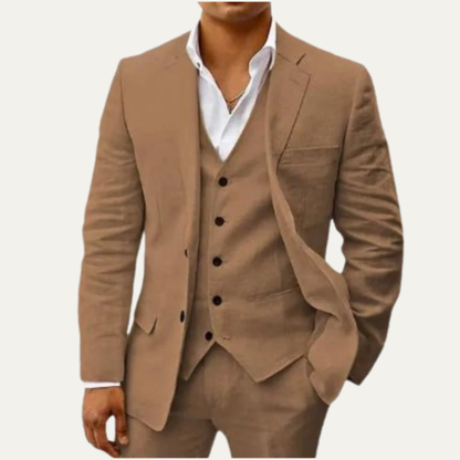 Lightweight Men's 3 Piece Linen Suit – Cool Summer Wear