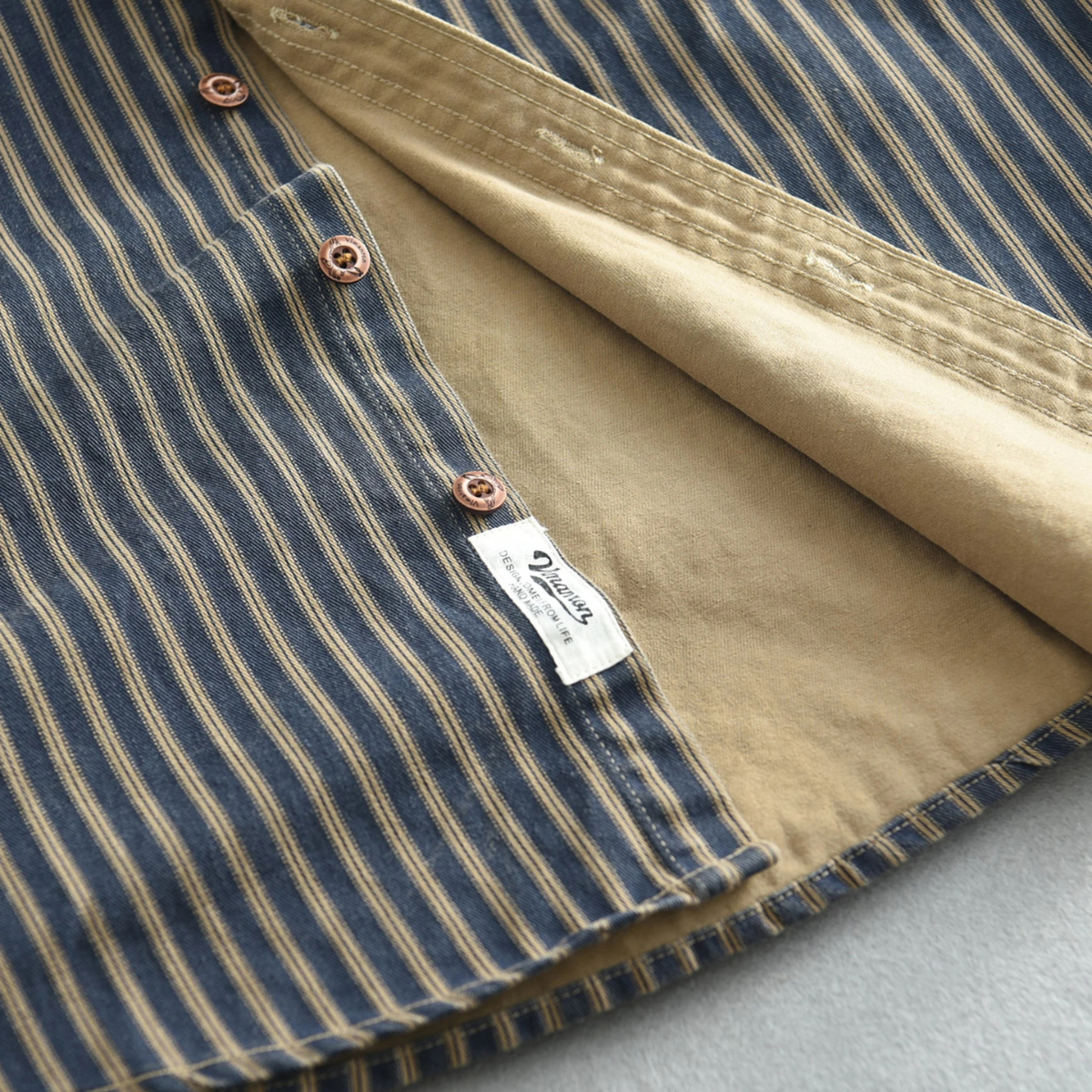 Timeless Mens Striped Relaxed Fit Button Down Shirt