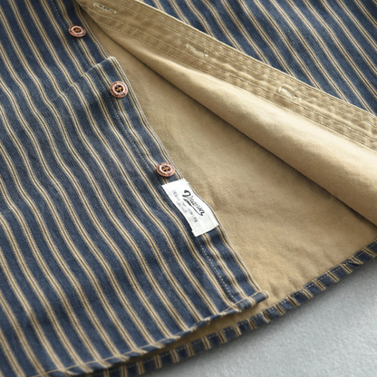 Timeless Mens Striped Relaxed Fit Button Down Shirt