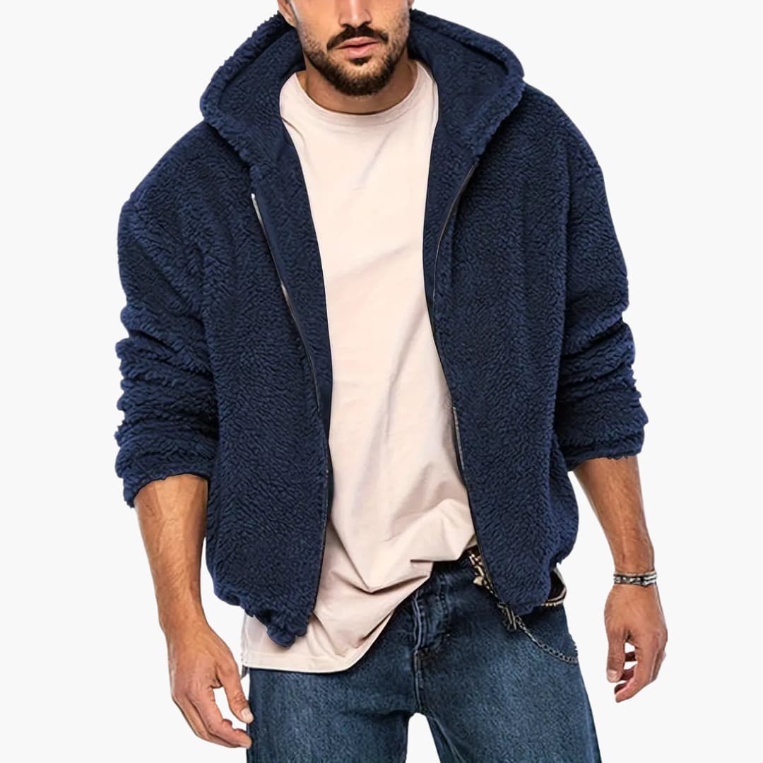 Men's Fleece Zip Up Long Sleeve Jacket