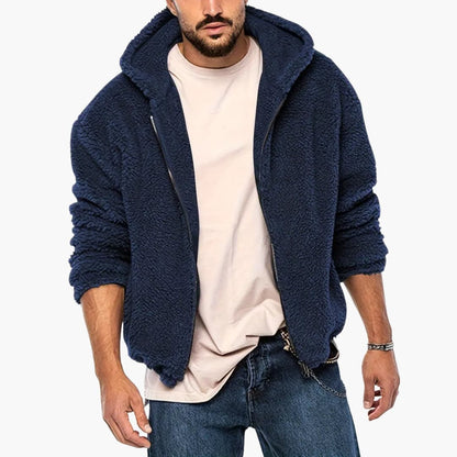 Men's Fleece Zip Up Long Sleeve Jacket