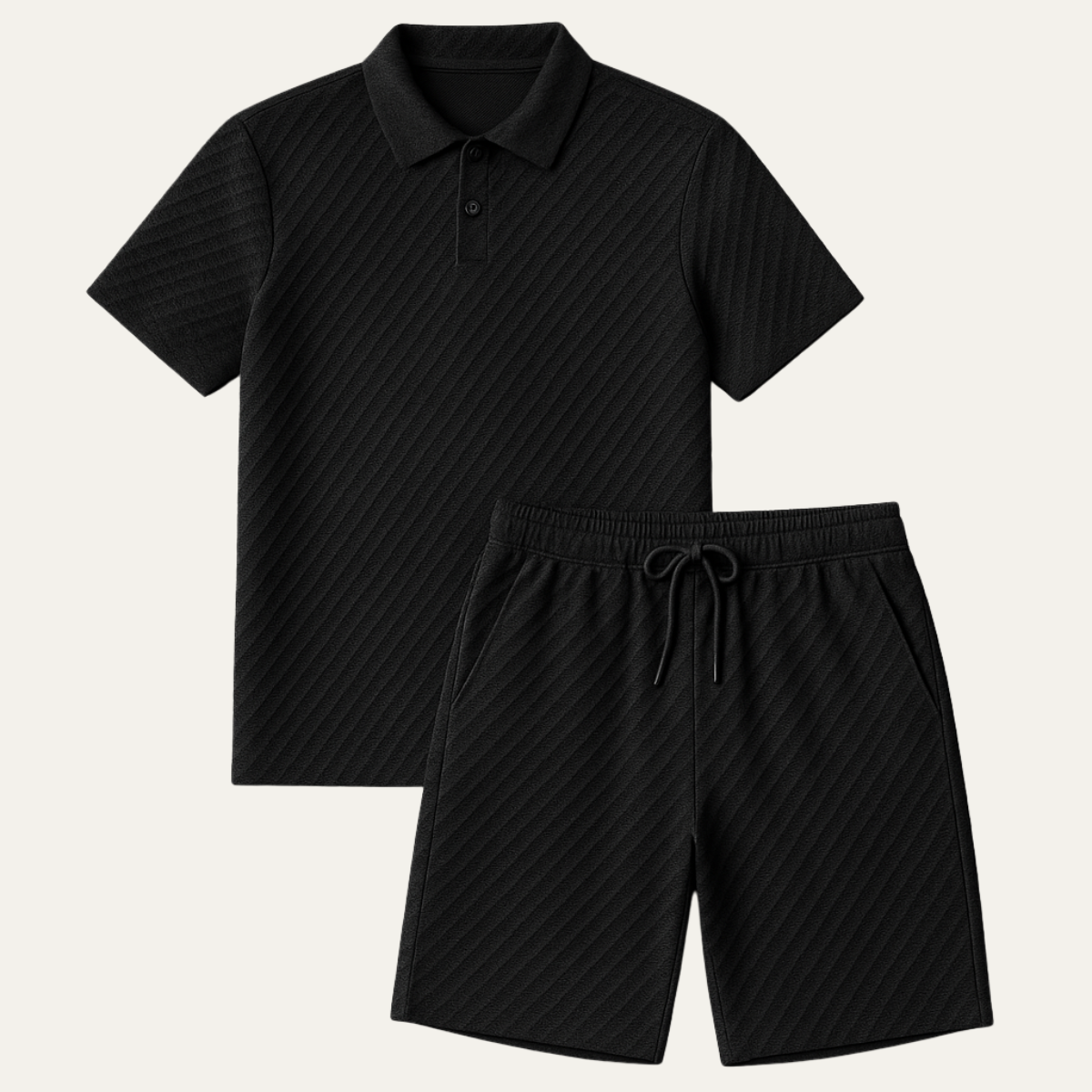 Breathable Mens Summer Polo Shorts Set - Casual Beach Wear - Nocini