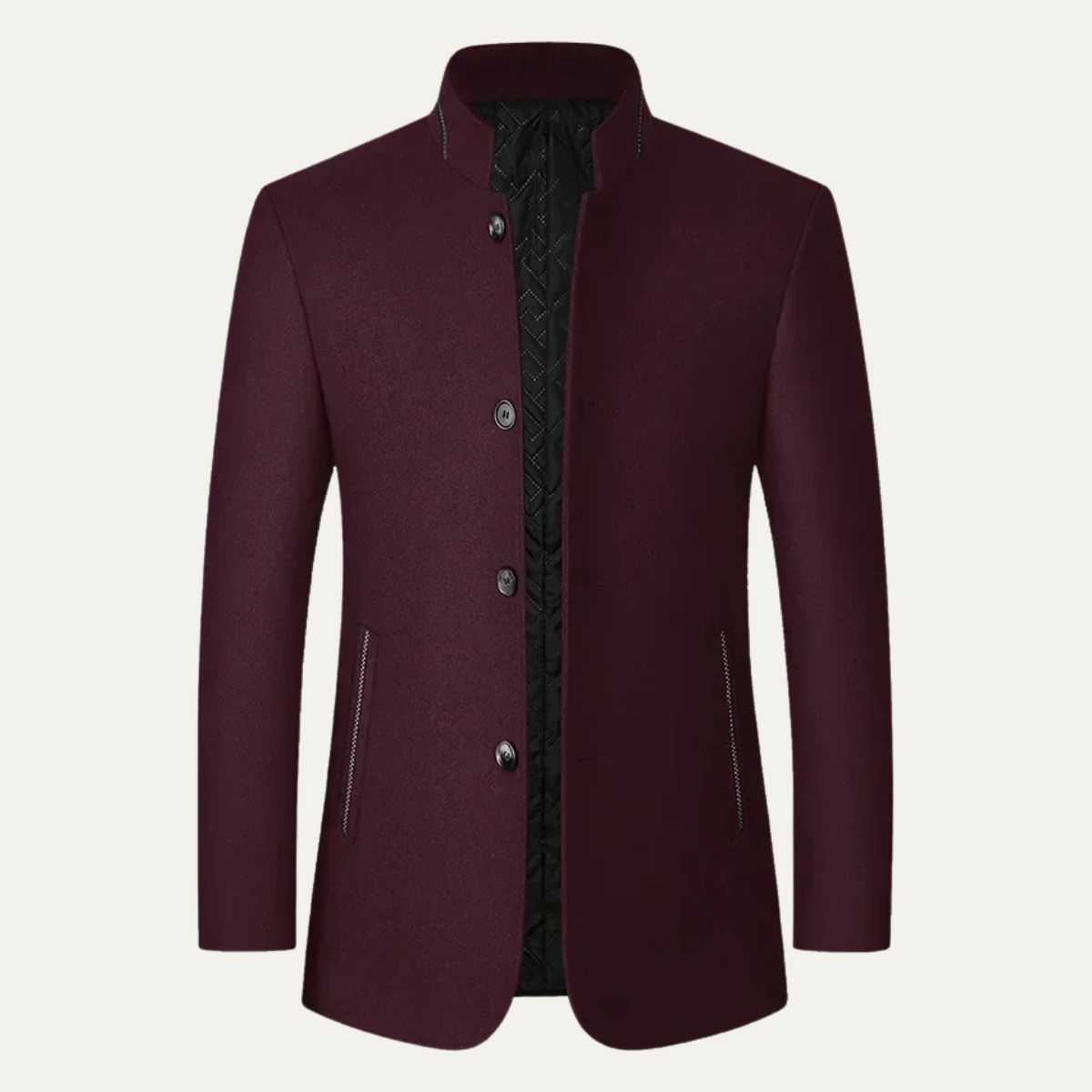 Warm Men's Relaxed Fit Wool Winter Overcoat