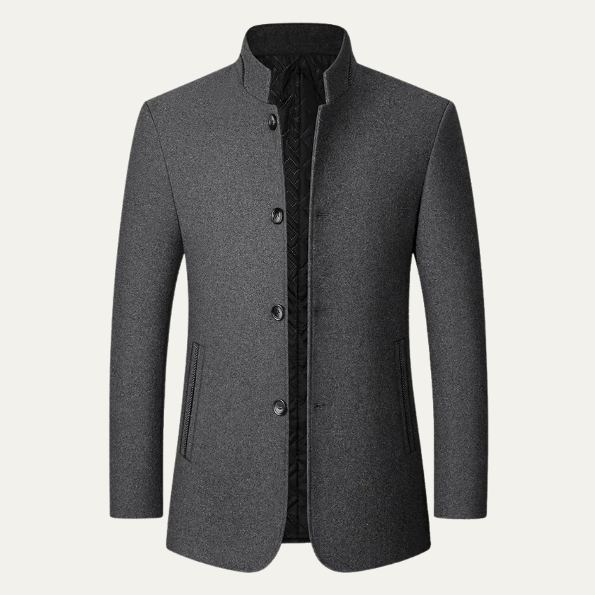 Warm Men's Relaxed Fit Wool Winter Overcoat