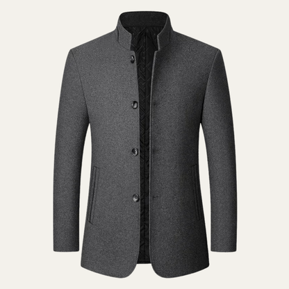 Warm Men's Relaxed Fit Wool Winter Overcoat
