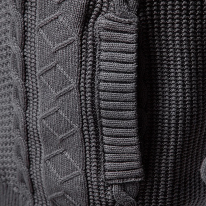 Warm Men's Full Zip Knitted Fleece Jacket