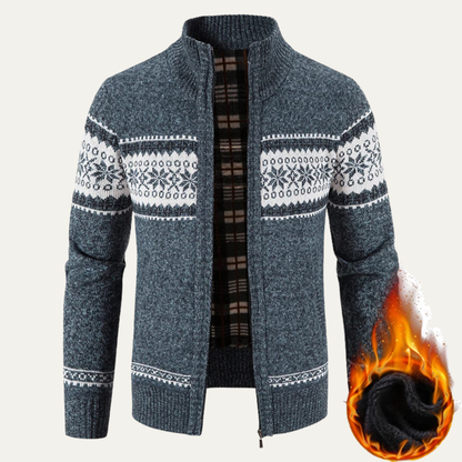 Cozy Men's Wool Blend Zipper Sweater Cardigan - Nocini