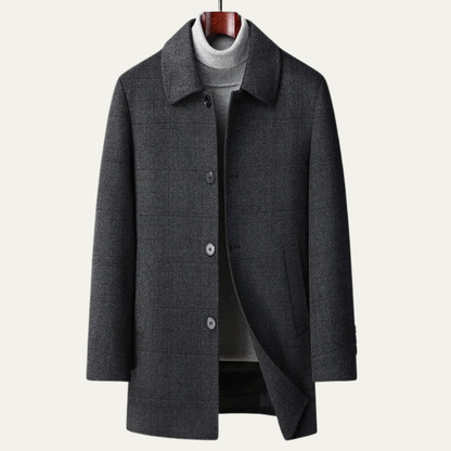 Classic Mens Plaid Winter Overcoat