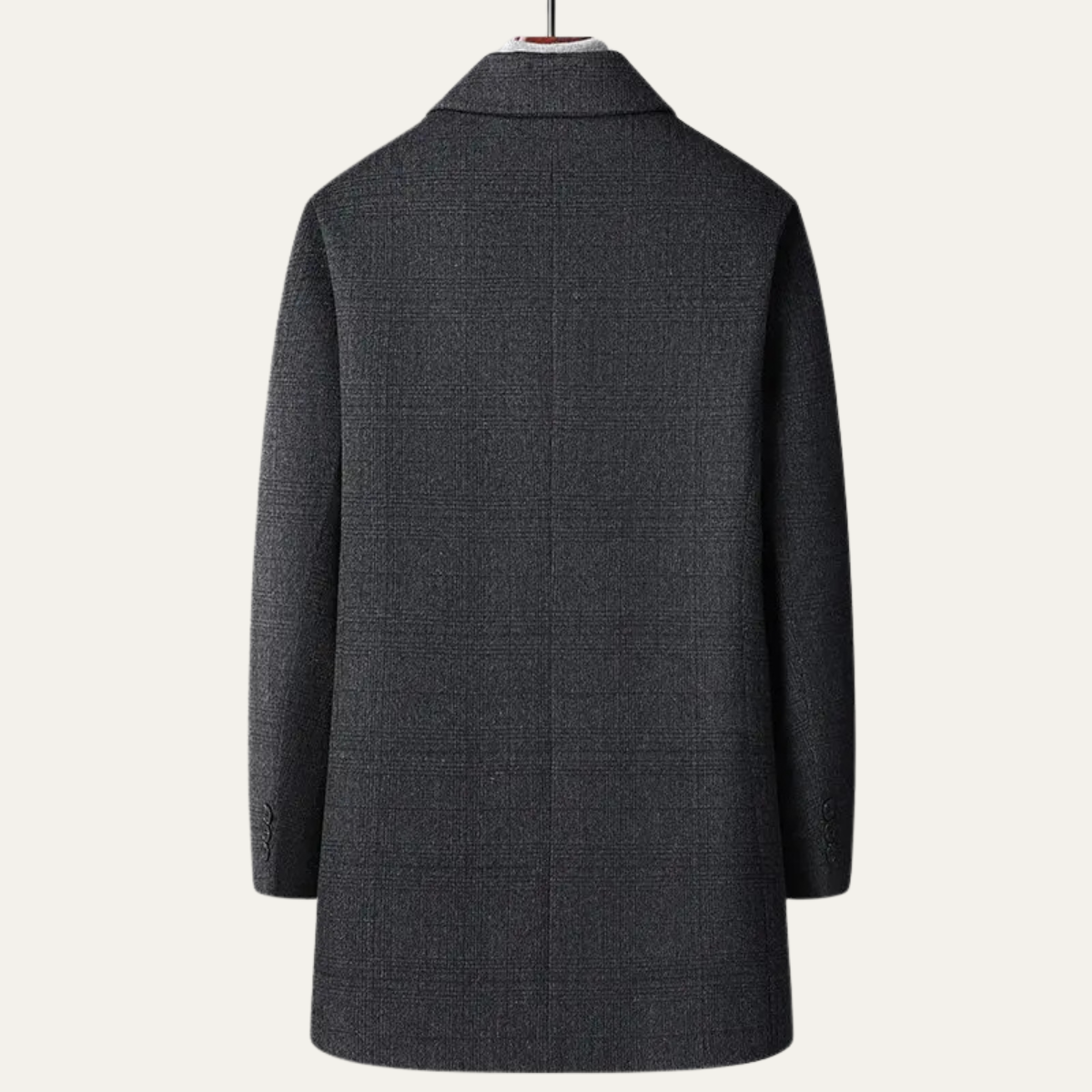Classic Mens Plaid Winter Overcoat