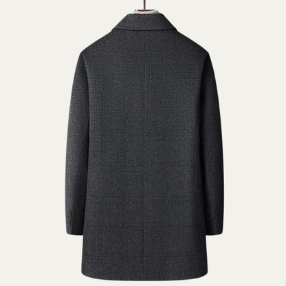 Classic Mens Plaid Winter Overcoat