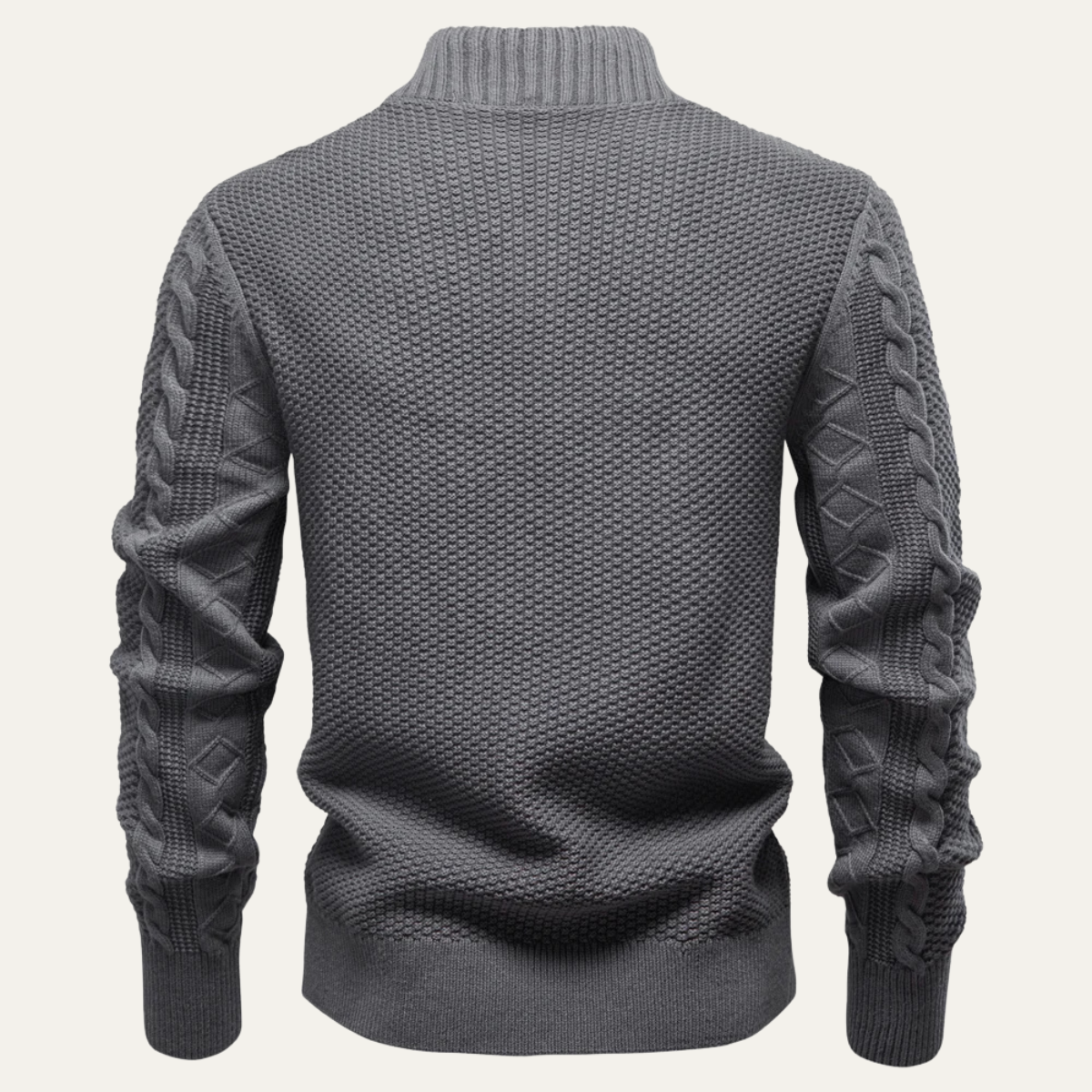 Warm Men's Full Zip Knitted Fleece Jacket