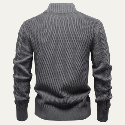 Warm Men's Full Zip Knitted Fleece Jacket
