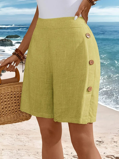 Classic Button Fly Casual Shorts - Olytrend