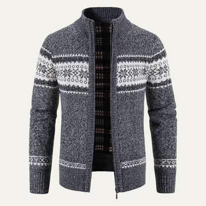 Cozy Men's Wool Blend Zipper Sweater Cardigan