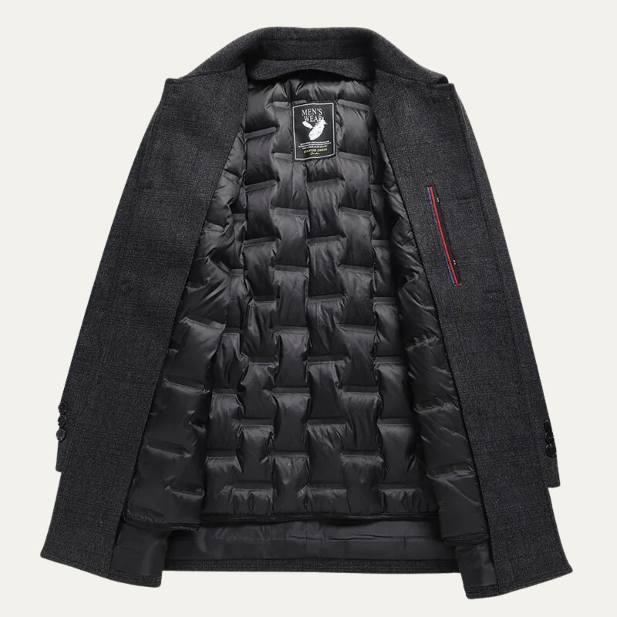 Classic Mens Plaid Winter Overcoat