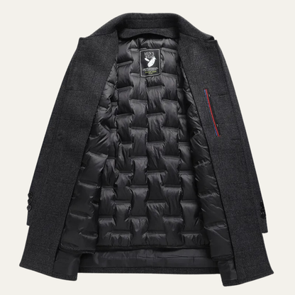 Classic Mens Plaid Winter Overcoat