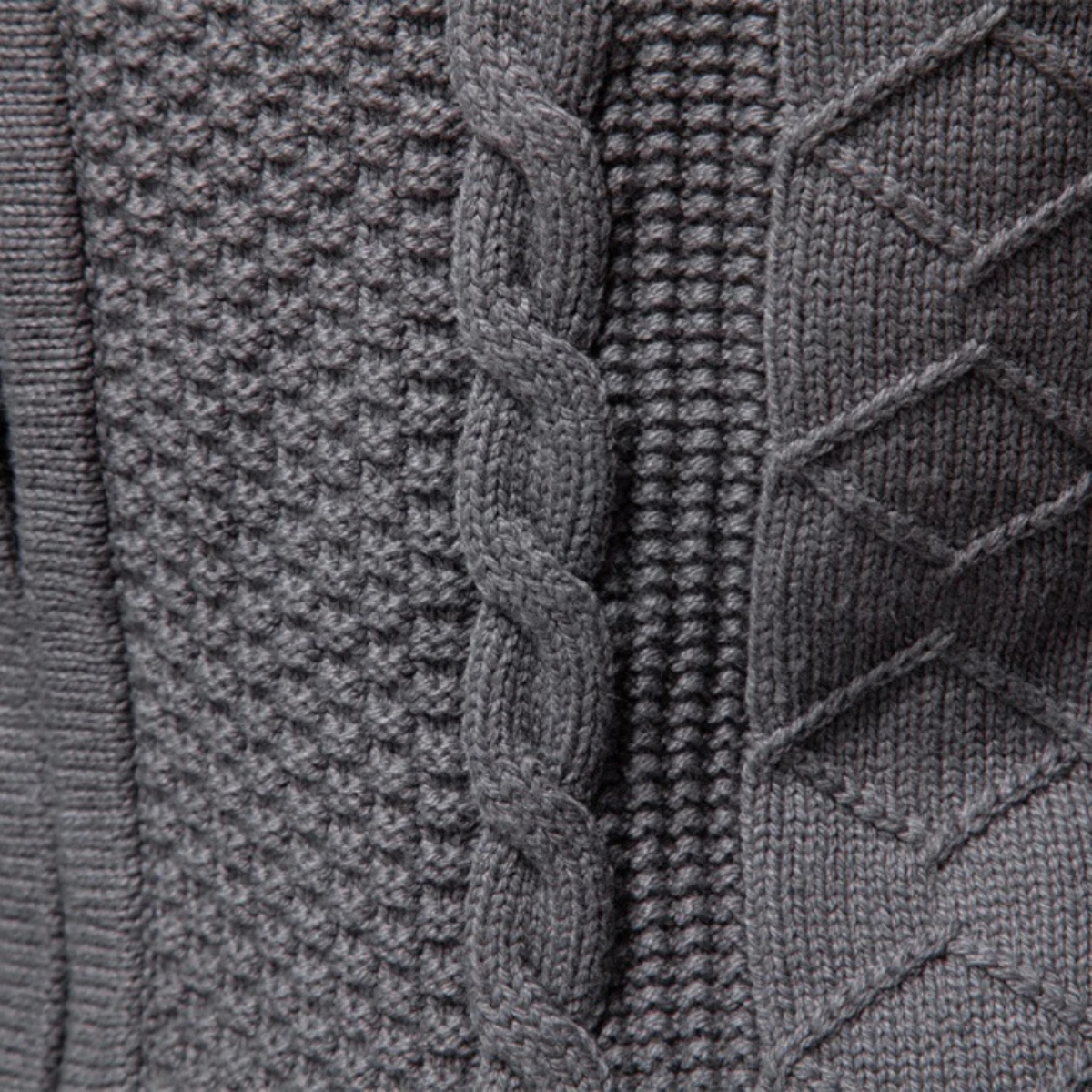 Warm Men's Full Zip Knitted Fleece Jacket