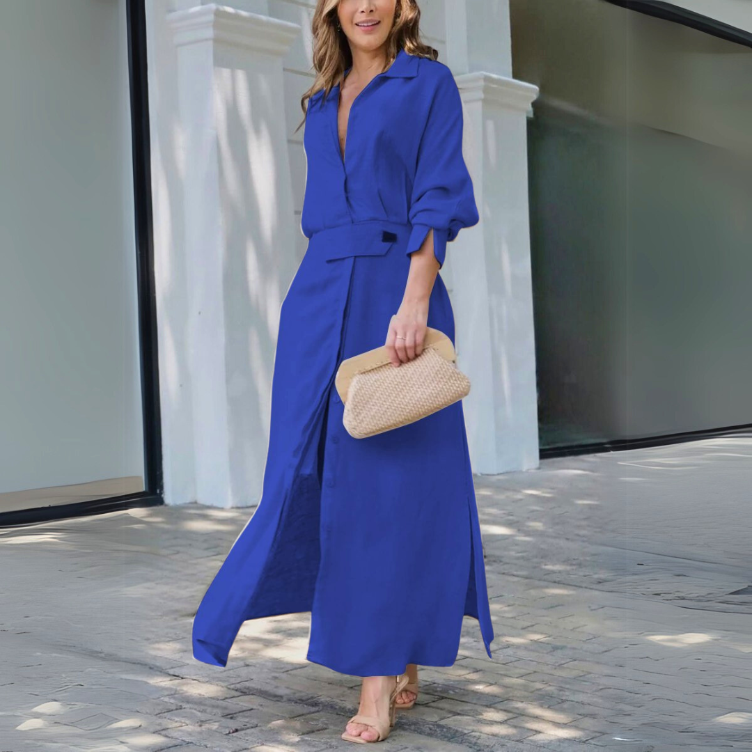 Beautiful Long V Neck Evening Dress