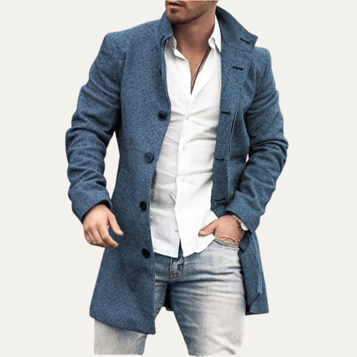 Warm Plaid Mens Winter Coat
