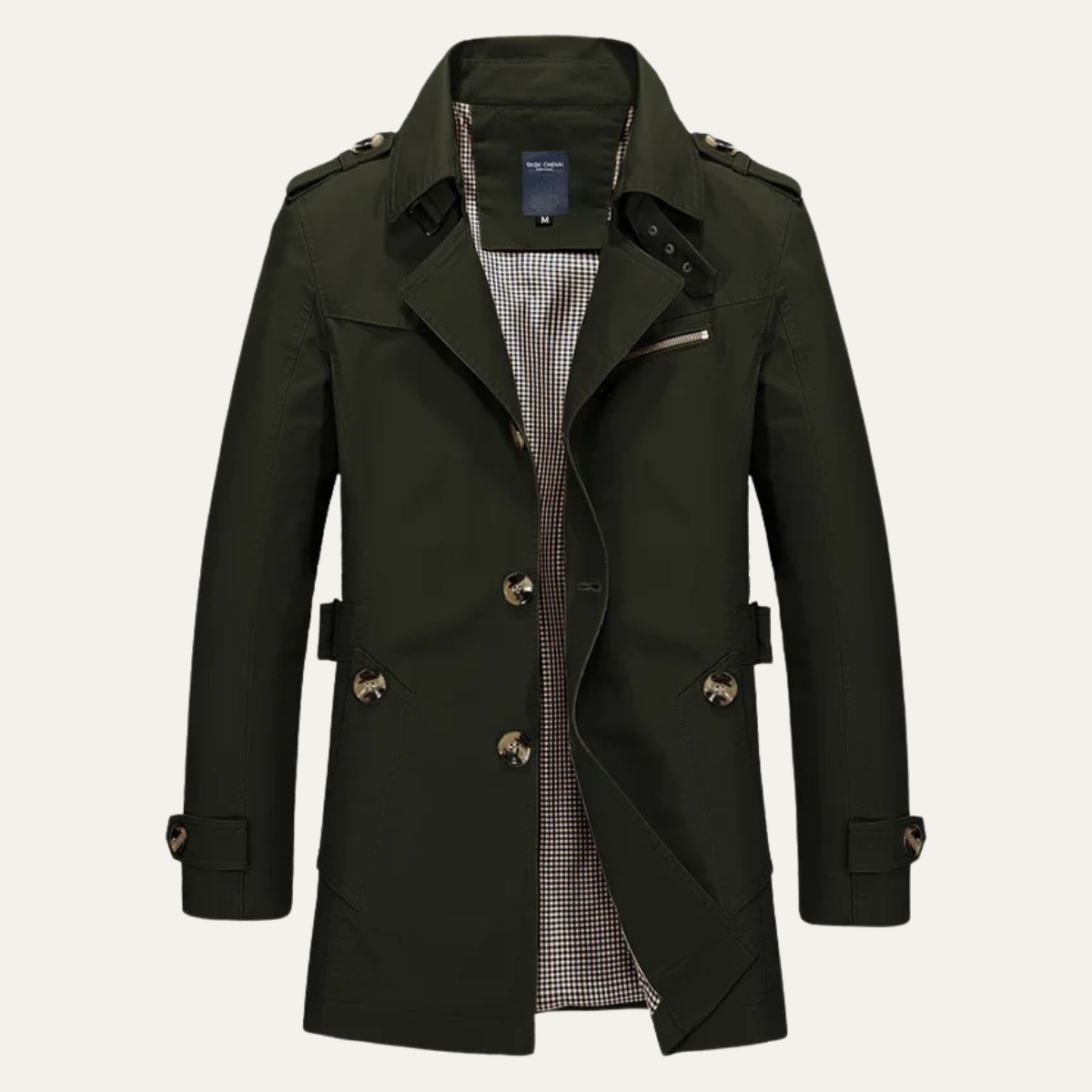 Waterproof Men's Classic Double Breasted Trench Coat