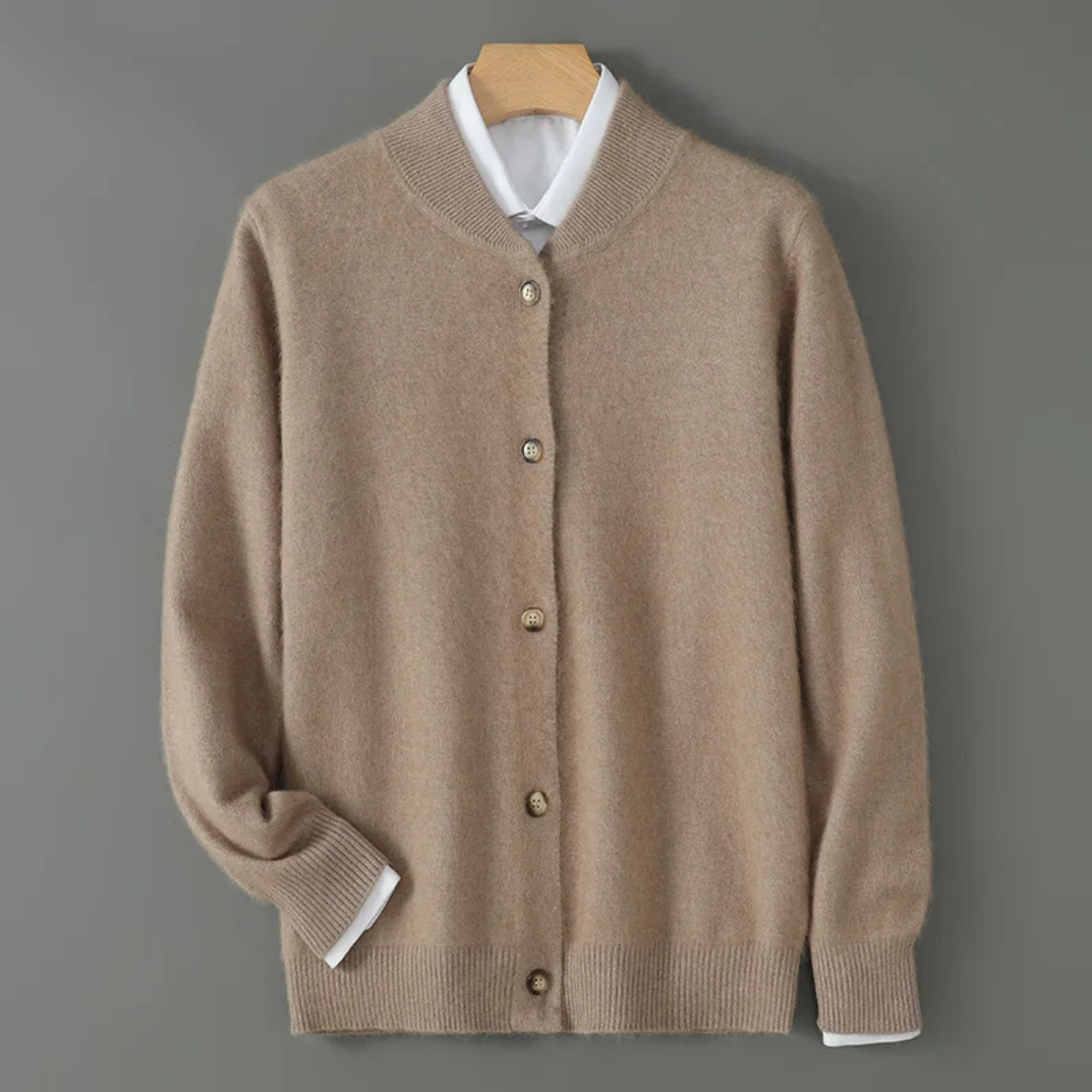 Luxury Men's Soft Cashmere Crew Neck Cardigan