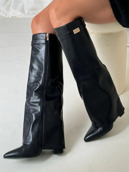 Tall Suede Ankle Boots with High Heel