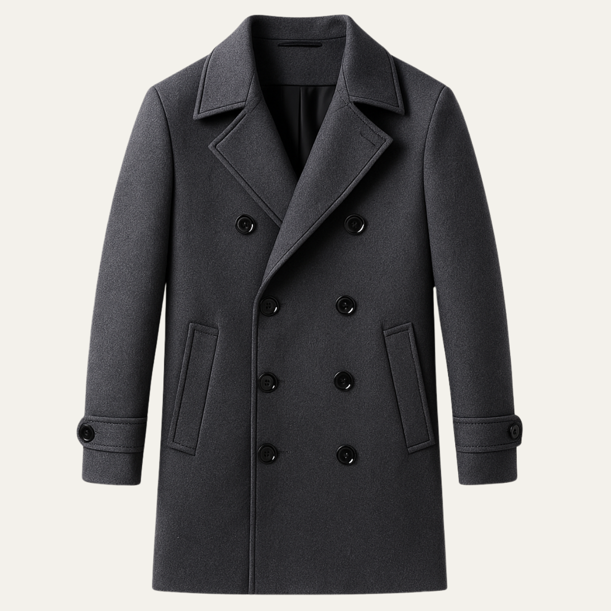 Classic Men's Long Wool Trench Coat - Nocini