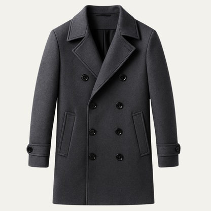 Classic Men's Long Wool Trench Coat - Nocini