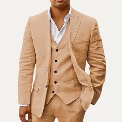 Lightweight Men's 3 Piece Linen Suit – Cool Summer Wear