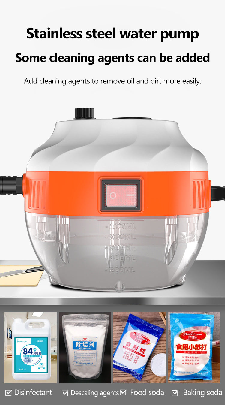 2800W HIGH-PRESSURE STEAM CLEANER - HOME APPLIANCE FOR KITCHEN AND CAR-Orange-Nora Luxe