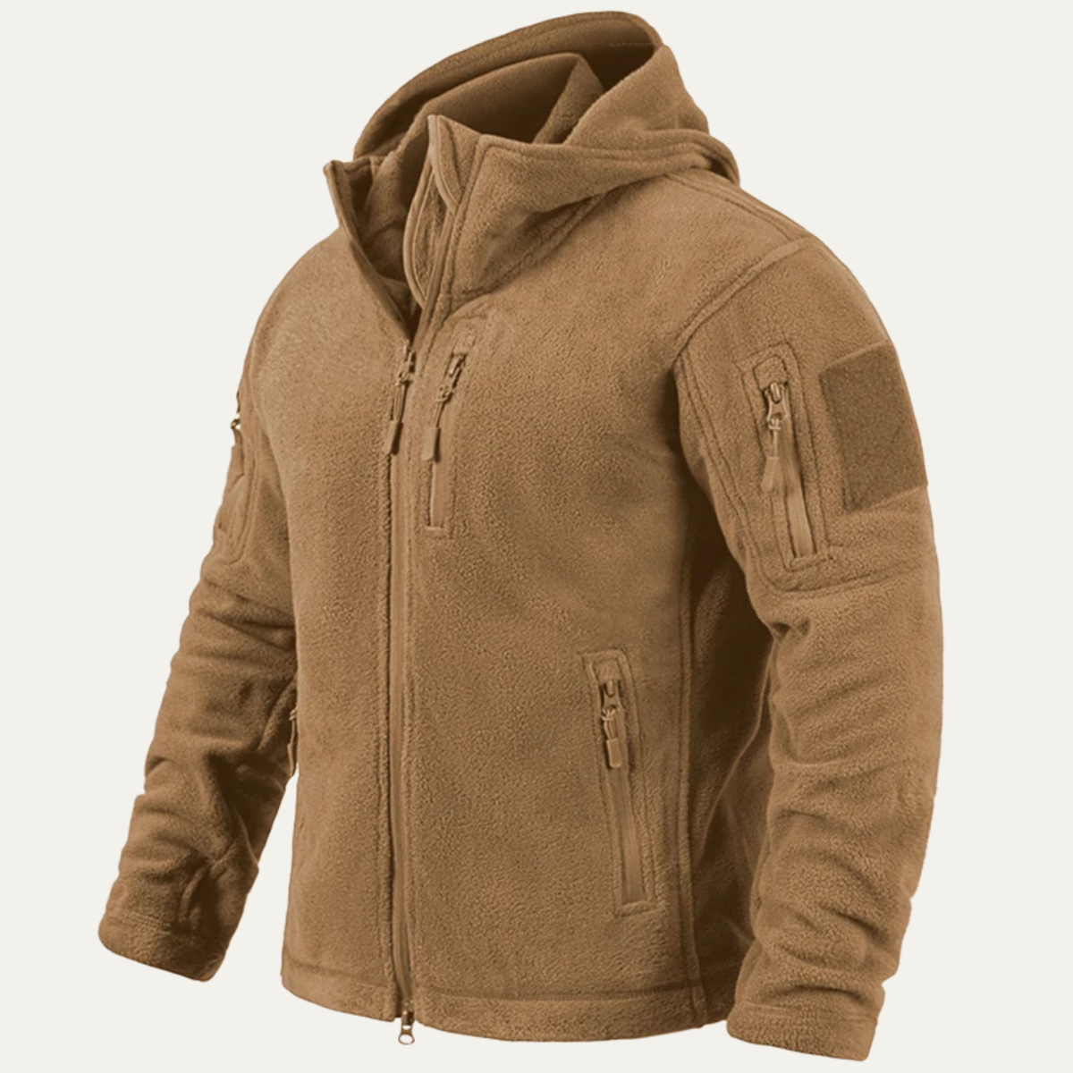 Warm Mens Fleece Hooded Tactical Jacket